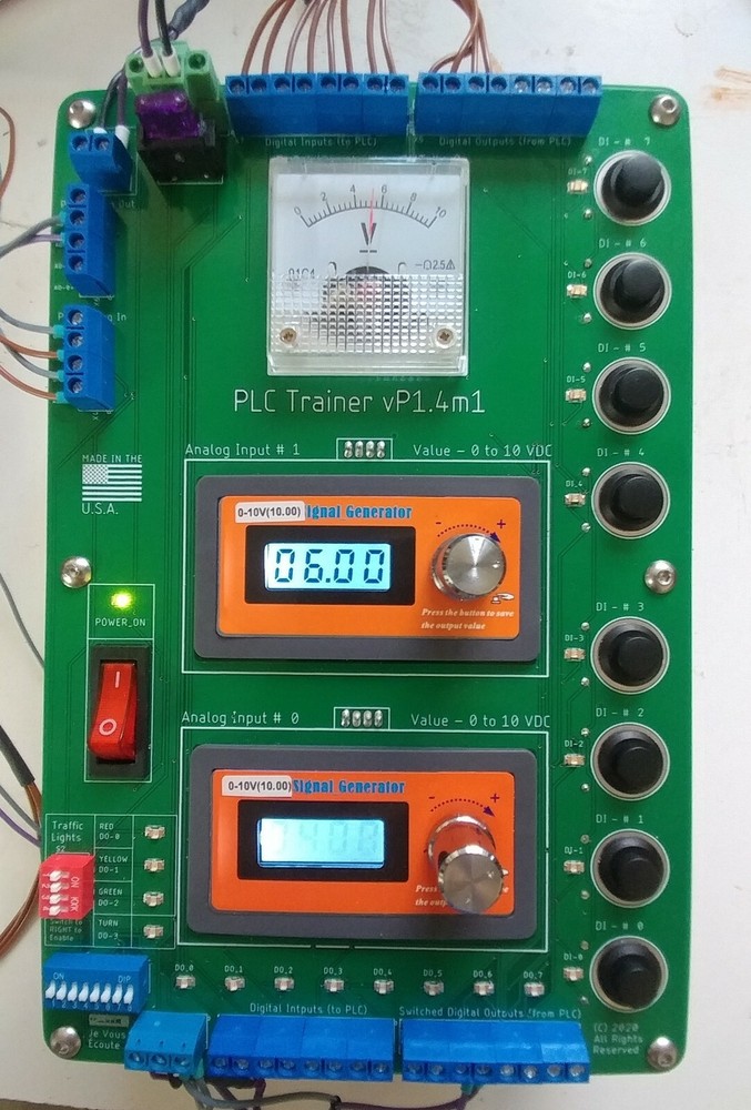 PLC Trainer Interface - Digital Inputs, Digital Outputs, Analog Inputs and PWM