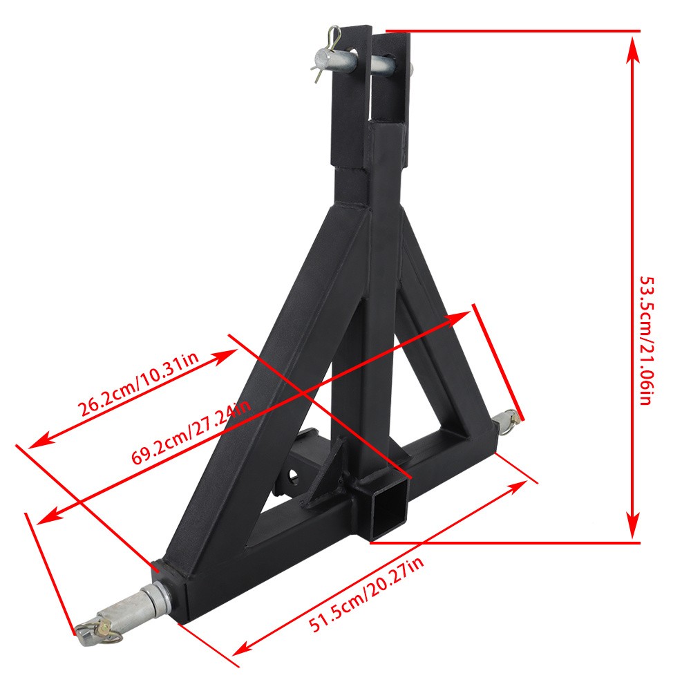 3 Point Hitch Attachment 2" Receiver Trailer Drawbar Adapter Category 1 Tractor