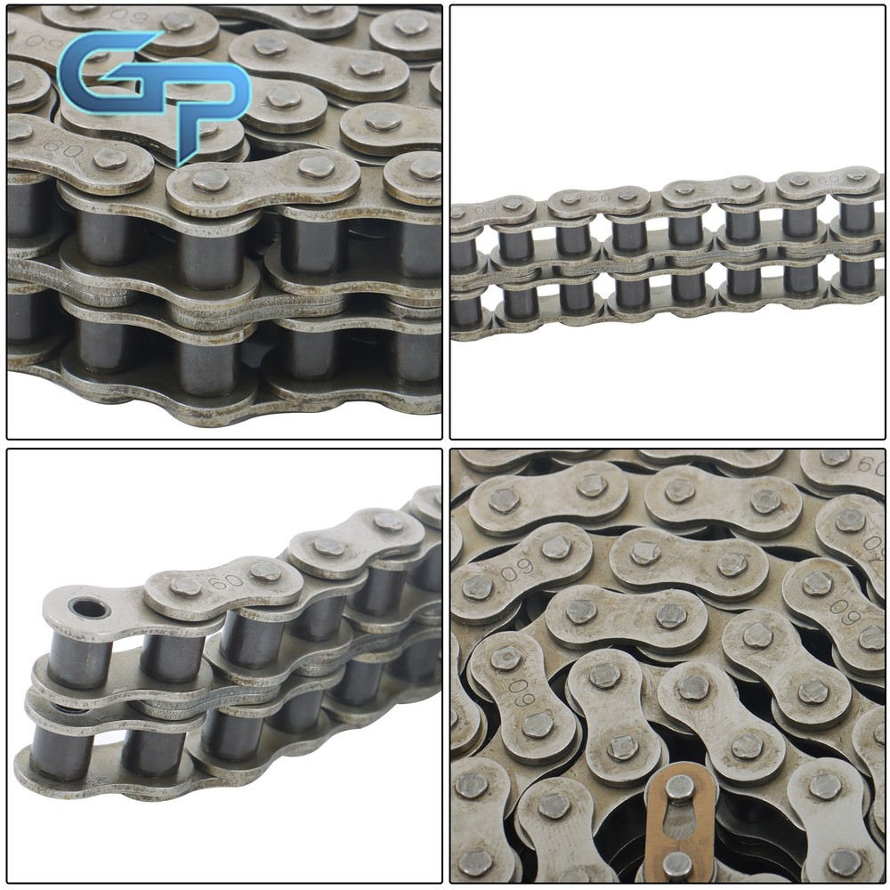 #60-2 Double Strand Duplex Roller Chain 10 Ft with 2 Connect Links