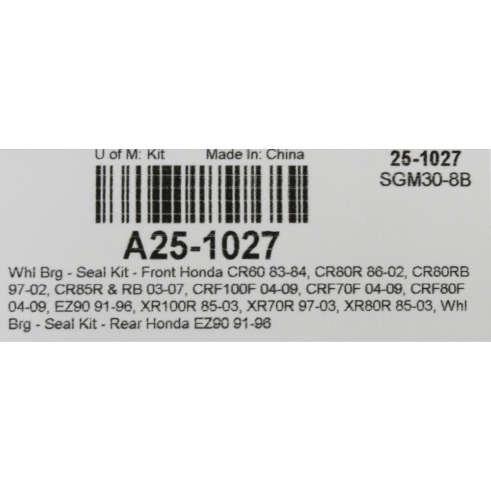 Moose Front Wheel Bearing Kit - A25-1027