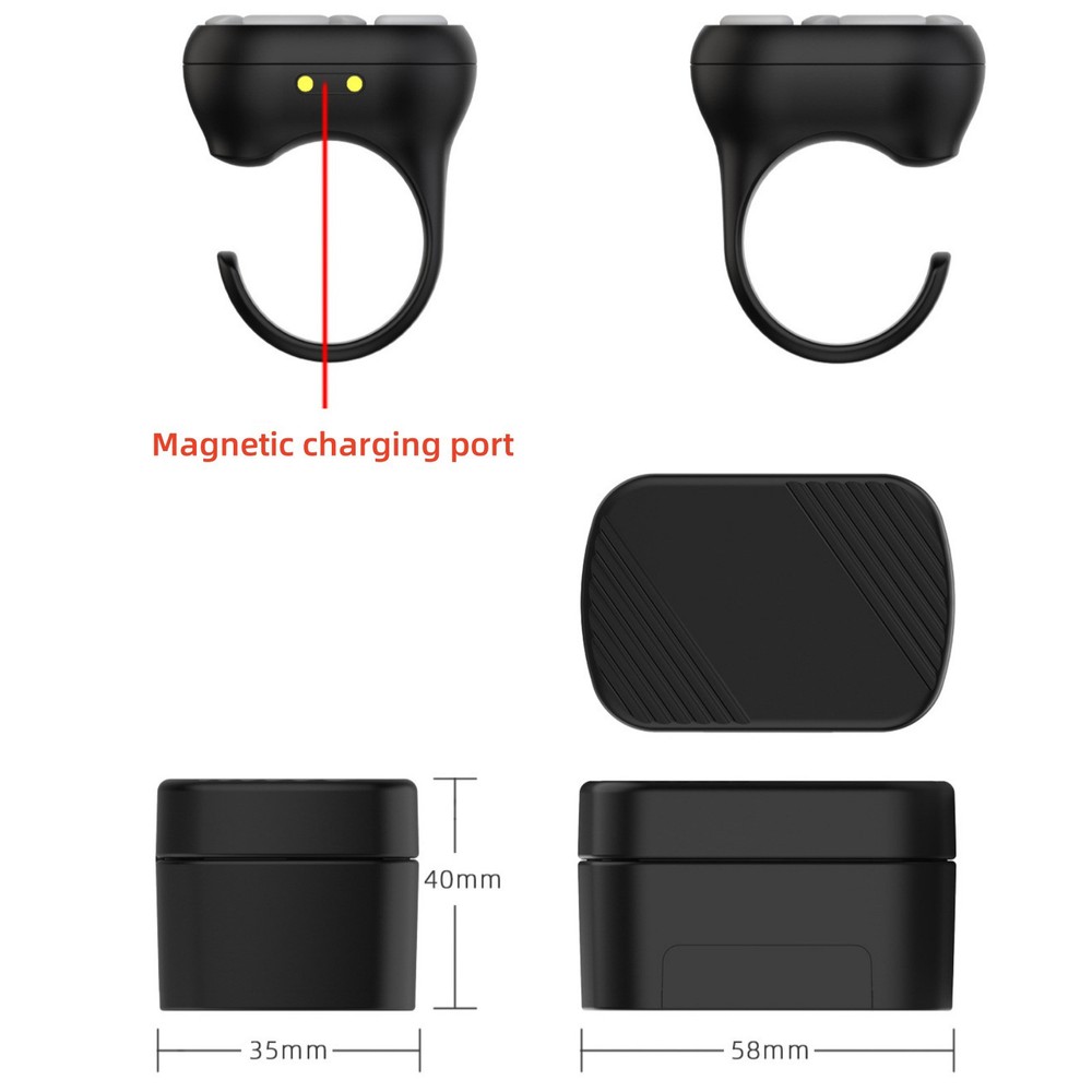 Black Remote Control Scrolling Ring With Charging Compartment Versatile Tool