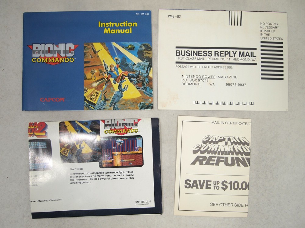 Bionic Commando (Nintendo Entertainment System | NES) BOX MANUAL & INSERTS