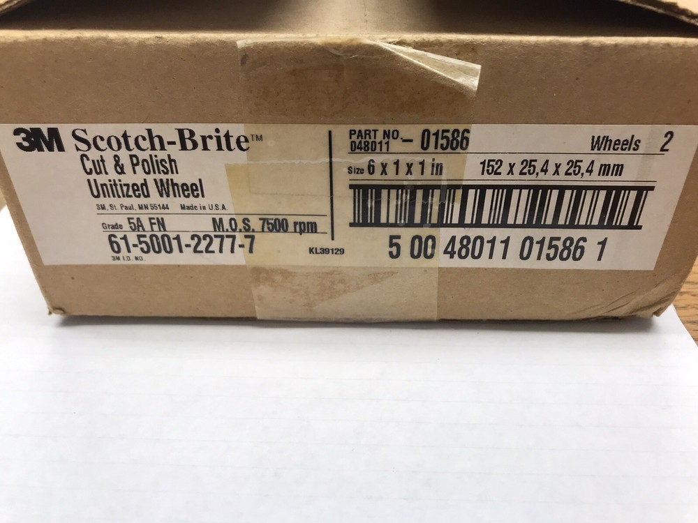 1 Pc. 3M 6x1x1 5A FN Cut & Polish Unitized Wheel.