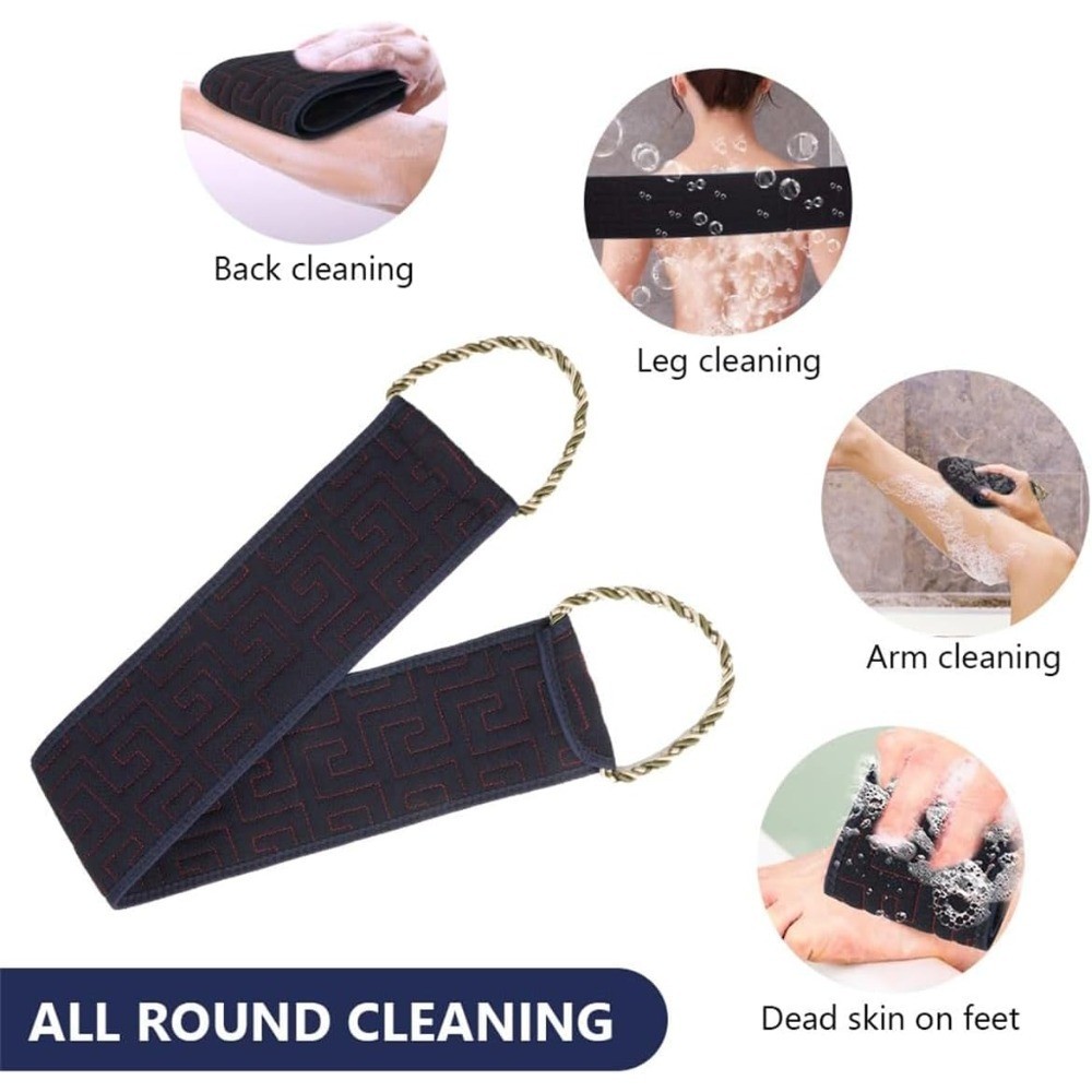 Exfoliating Back Scrubber Long Handle for Shower Double Sided Body Scrubber Deep