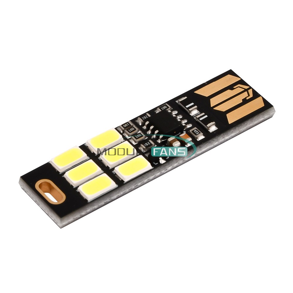 5PCS Mini Portable USB 6LED Light Touch Sensor Dimmable Night Light Module