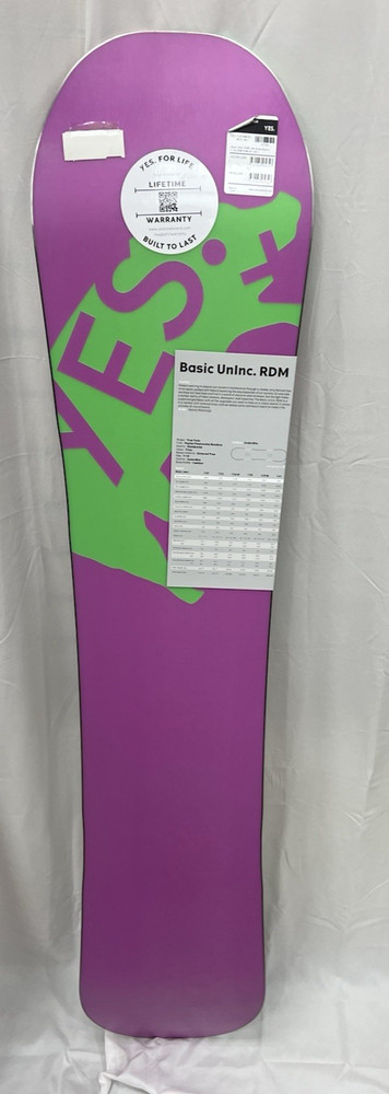 Yes Basic Uninc RDM 149 cm Snowboard New