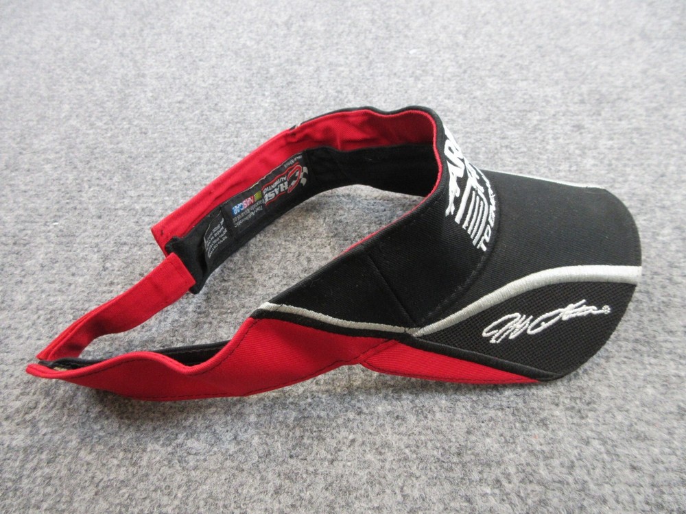 Jeff Gordon Hat Cap Strap Back Visor Black Red Nascar Outdoors Racing
