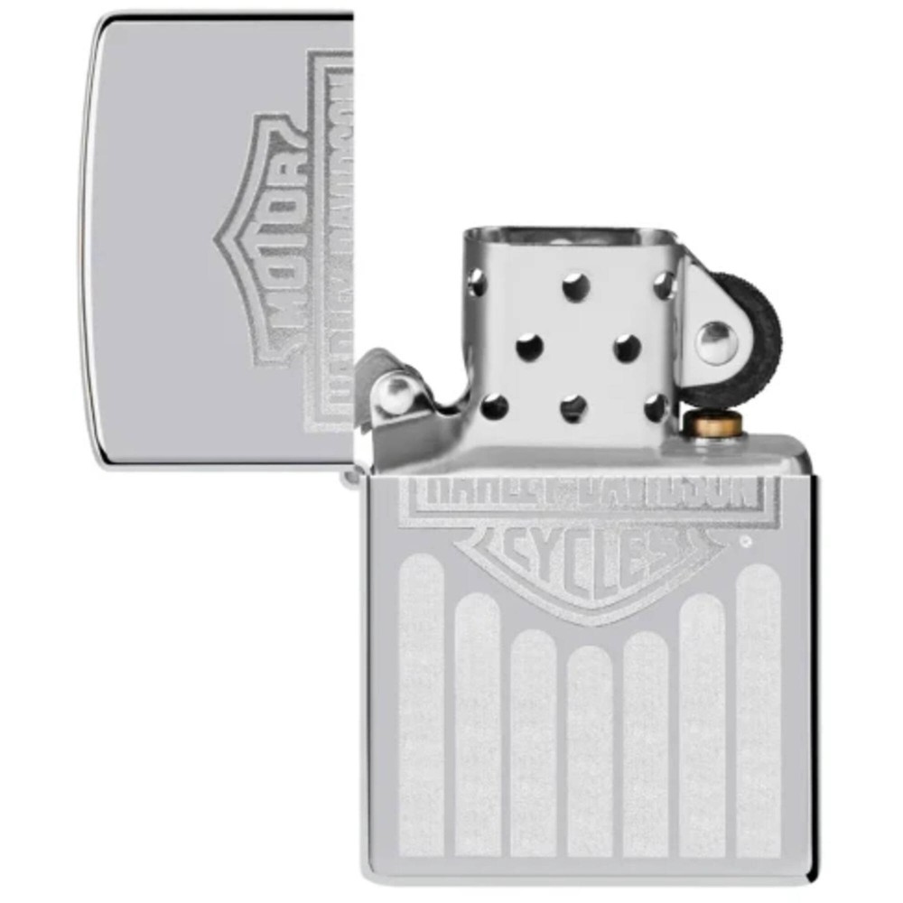 Zippo Windproof Lighter Harley Davidson Emblem Attached Brushed Chrome 48993