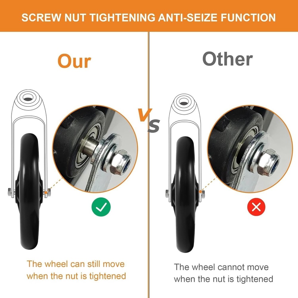 Lightweight 6 Inch Replacement Wheels for Walkers - Easy Installation & Durable