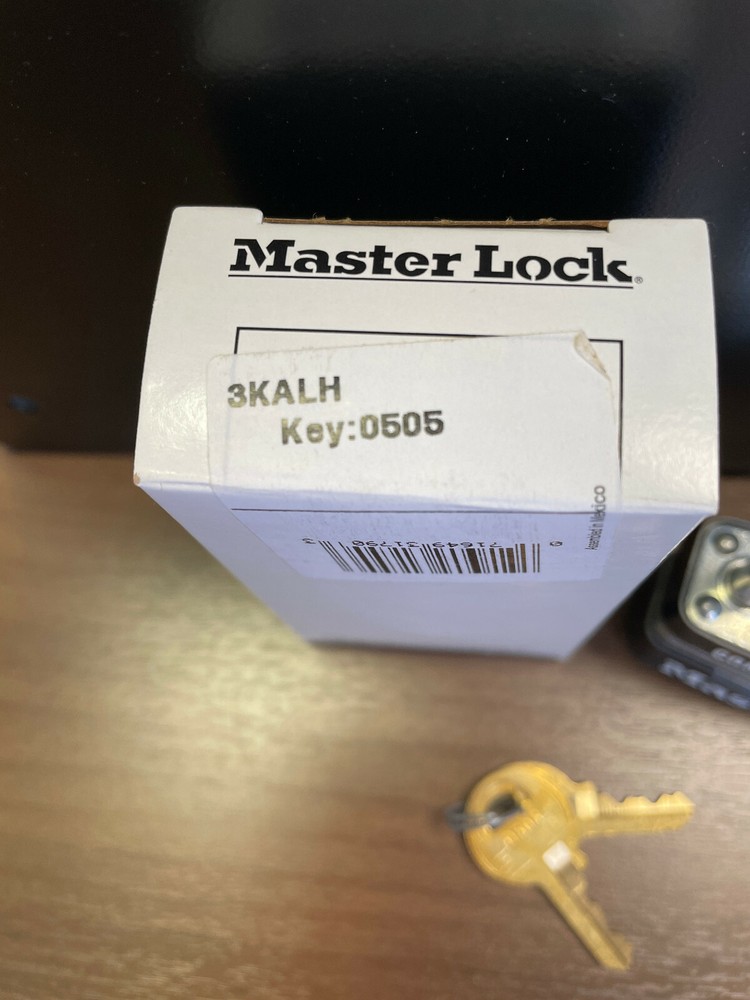 Master Lock 3LH Padlock, Keyed Alike, Long Shackle, Rectangular Steel Body,
