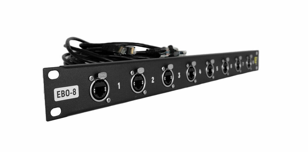 1 space Ethernet Breakout Panel w/8 RJ45 Ethercon Jack Connectors