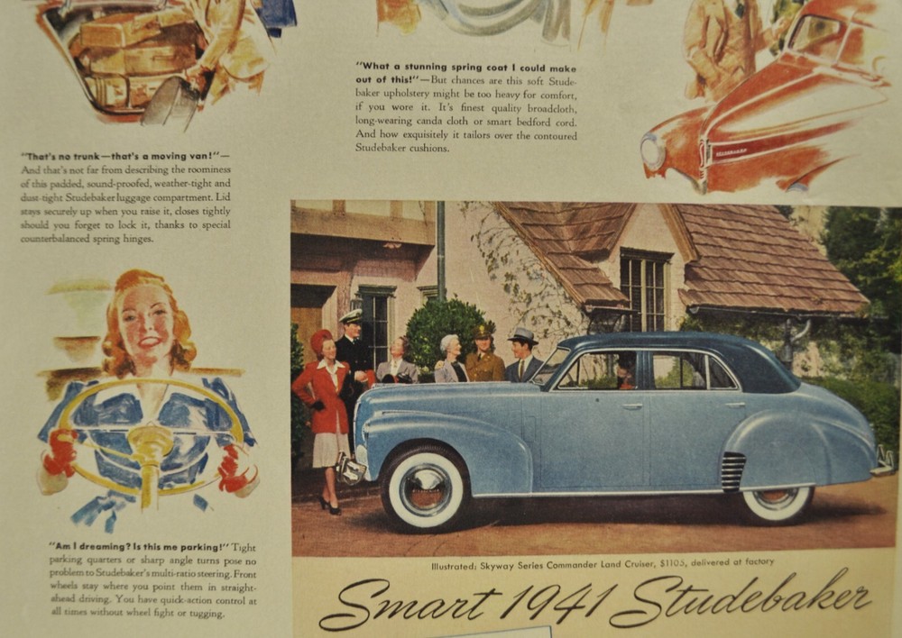 1941 Studebaker Commander Skyway Land Cruiser Large Size Print Ad Nice Original
