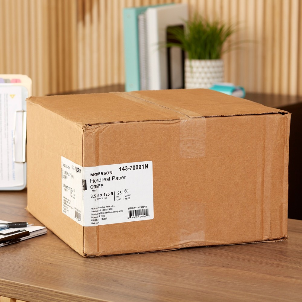 McKesson Headrest Paper White 143-70091N 25 per Case