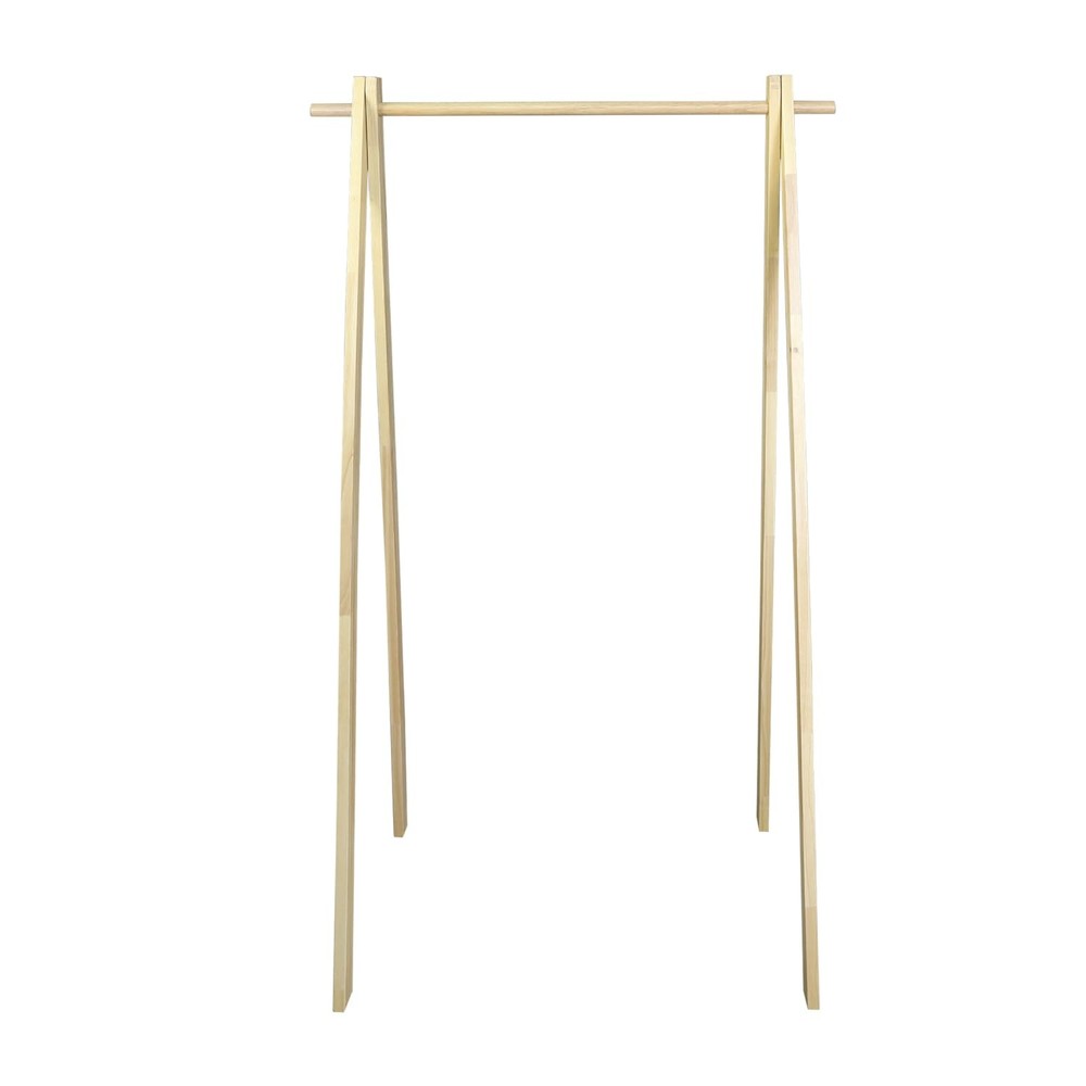 Solid Wood Collapsible Garment Rack - No Tool Assembly, Aesthetic Design