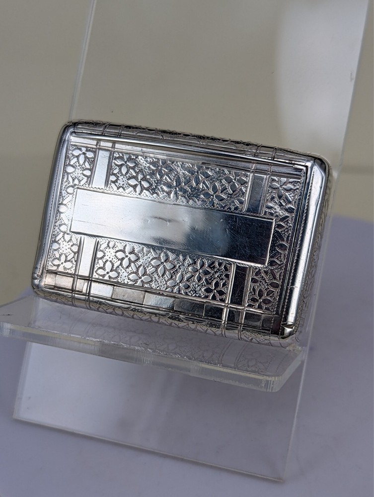 1808 Georgian solid silver novelty book shape snuff box gilt interior W Simpson