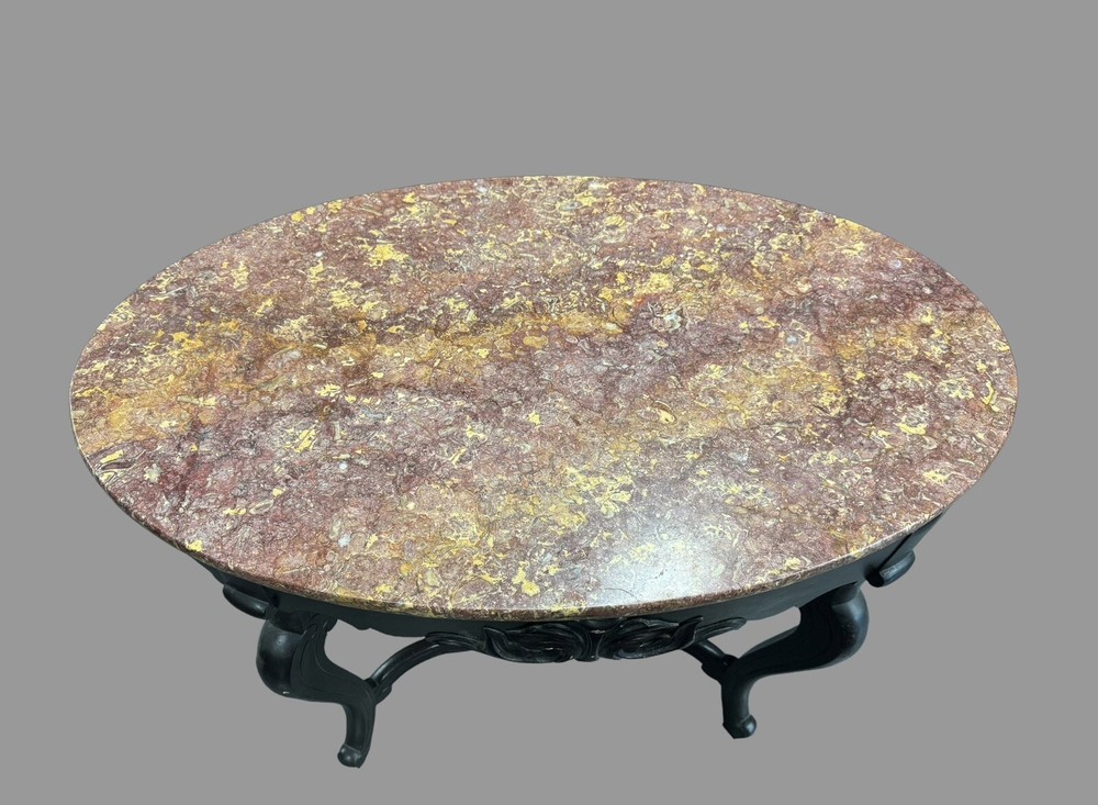 Antique Victorian Marble Top Parlor Center Table