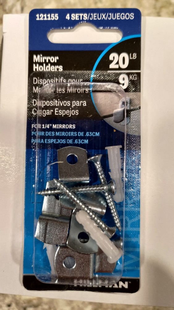 Mirror Holders 20lb/ 4 piece  10 pack Hillman New
