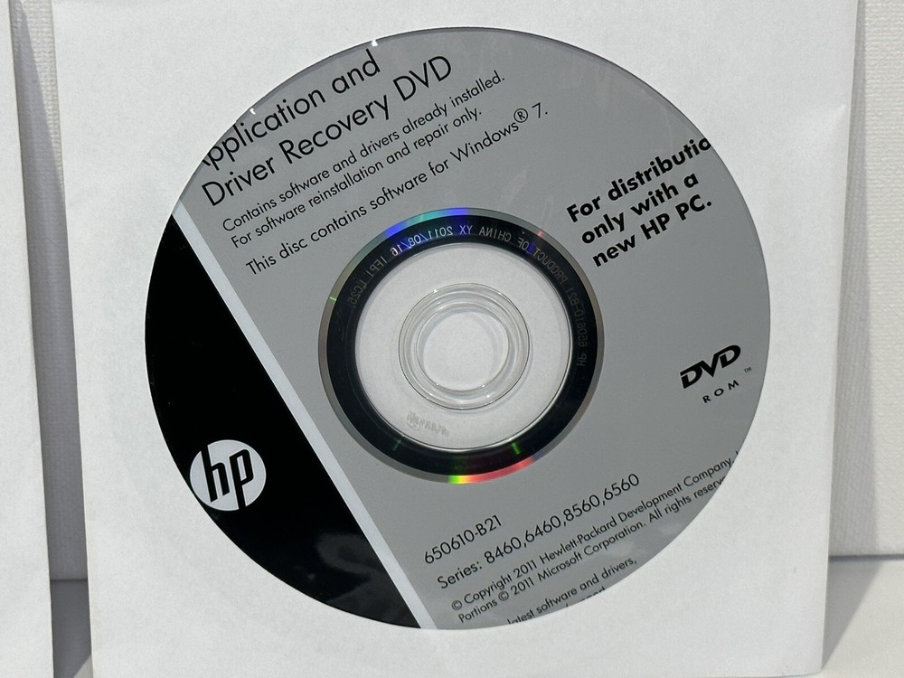 New Sealed HP Compaq Operating System Windows 7 Pro Application Driver DVD 64bit