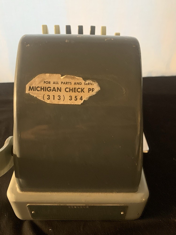 F & E "Excel" Model Check Protector by Hedman Co Chicago - Vintage Check Printer