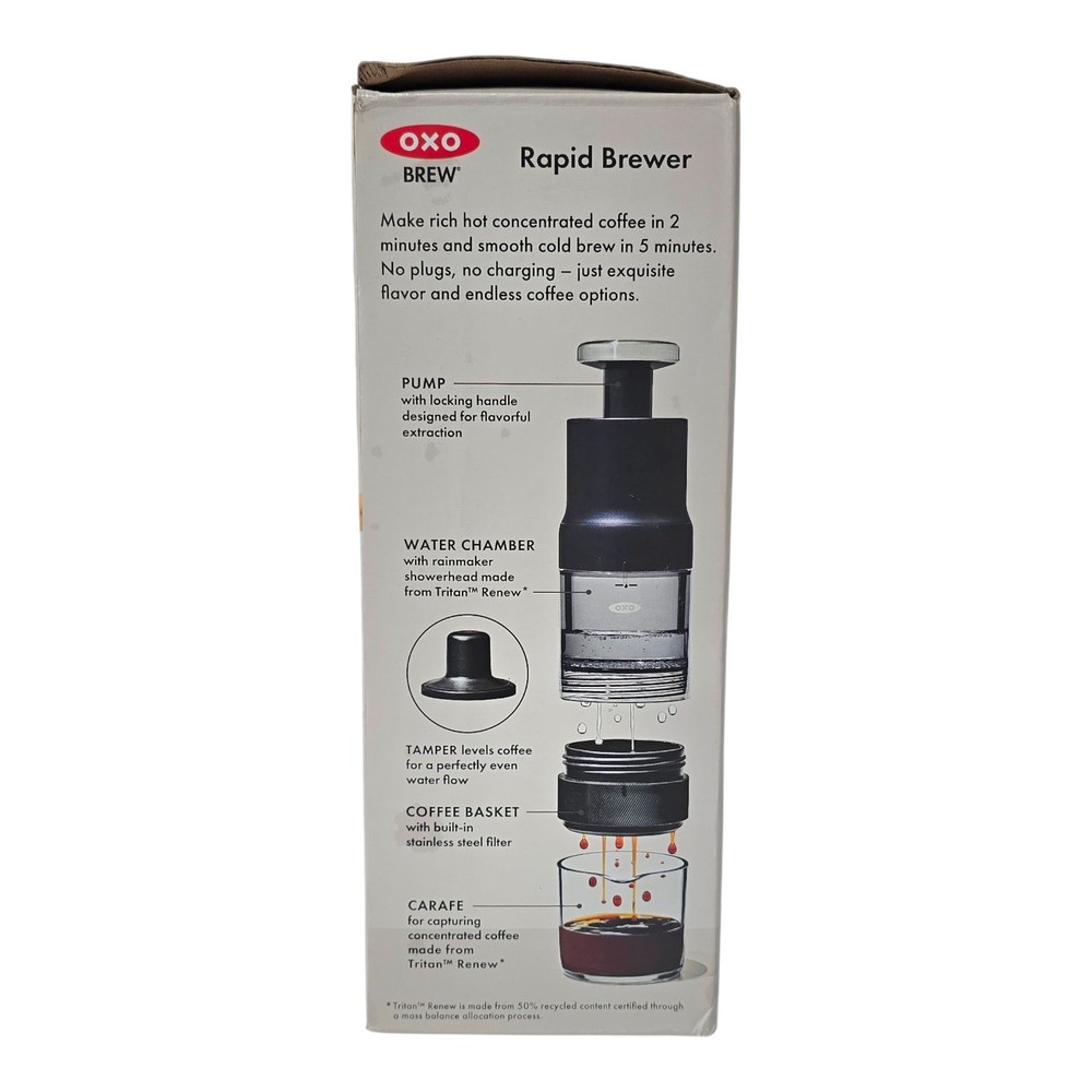 OXO Brew Rapid Brewer Portable Coffee Maker Fast Manual Hot & Cold Brew OPEN BOX