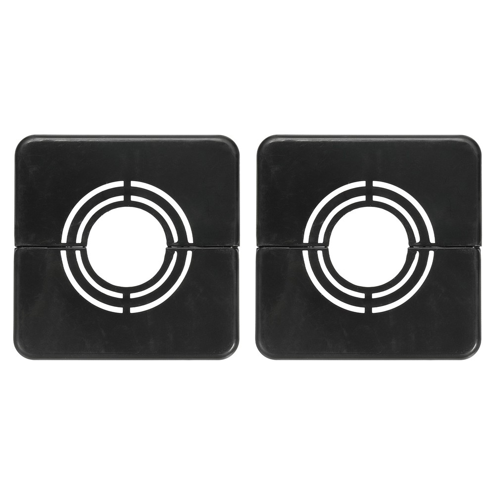 2pcs Wall Split Flange 0.79" Plastic Square Split Flange Pipe Cover, Black