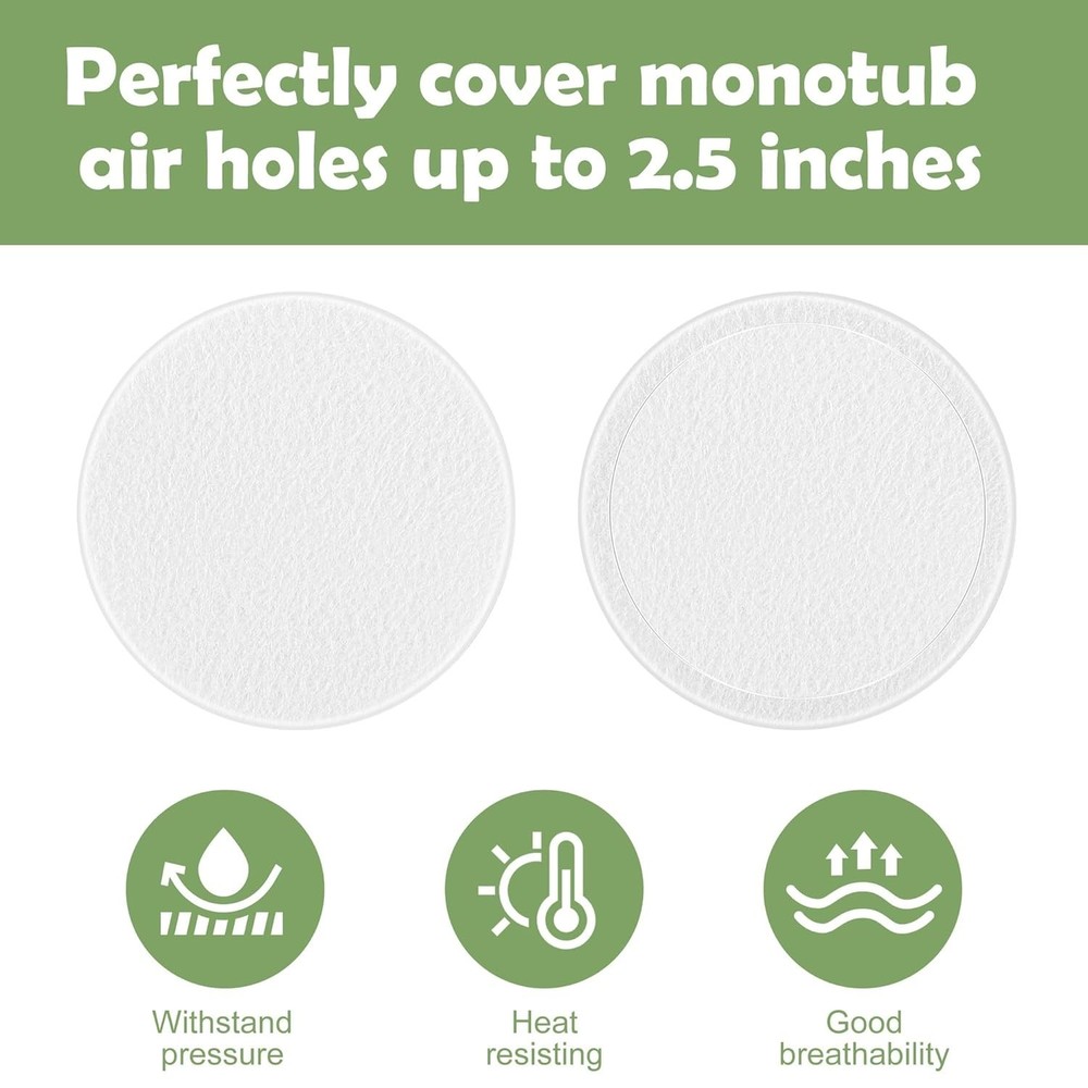 Efficient 2MM Thick Monotub Filter Discs - 24 Pack for Healthy Mushroom Growth