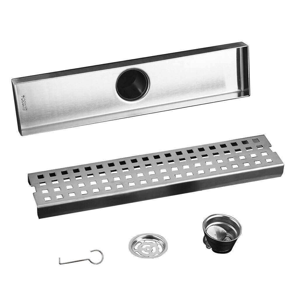 Invisible Linear Shower Floor Drain Square Rectangular Bathroom Stainless Steel