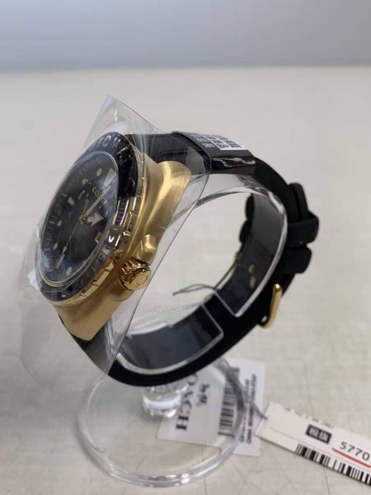 COACH CHARTER AUTOMATIC 44MM Automatic Watch Analog Rubber Black Gold
