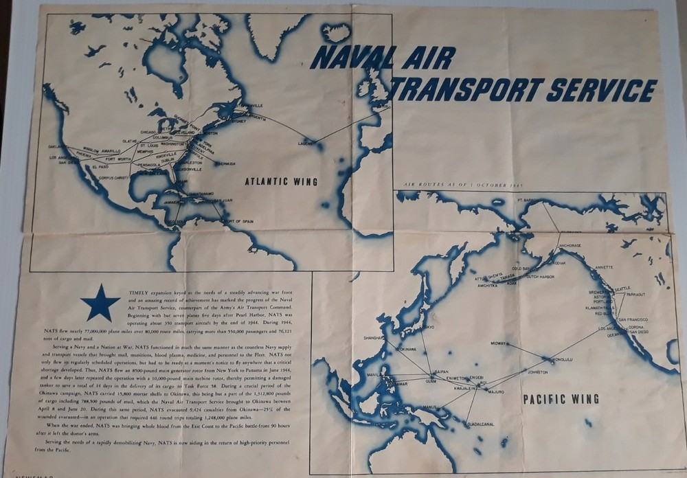 NEWSMAP Poster War Maps US Army Air Transport Command 1945