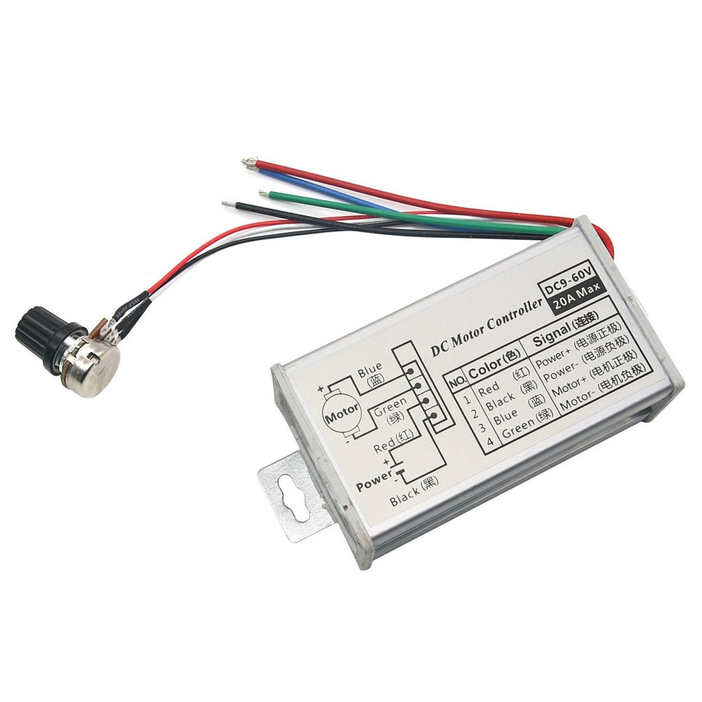 12V 24V Max 20A PWM DC Motor Stepless Variable Speed Control Controller US