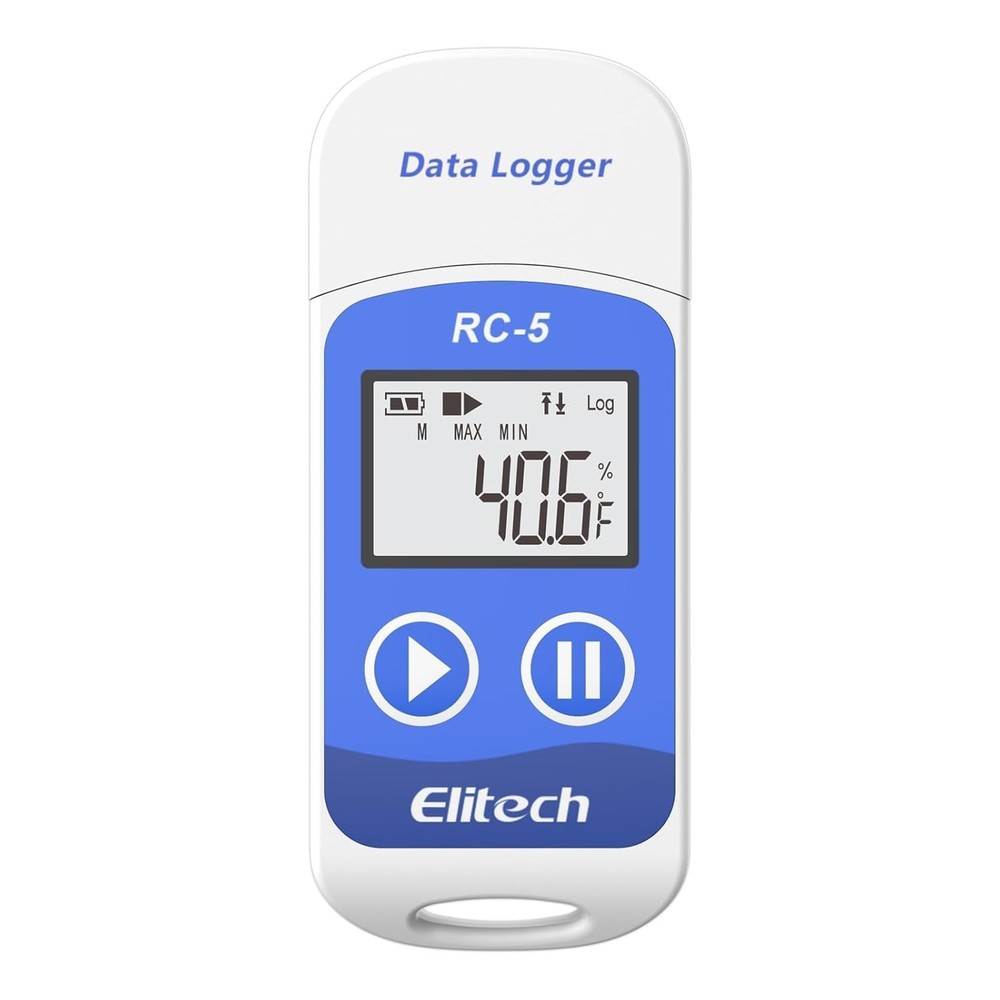 Precision USB Temperature Data Logger with LCD Display and 6- Battery Life