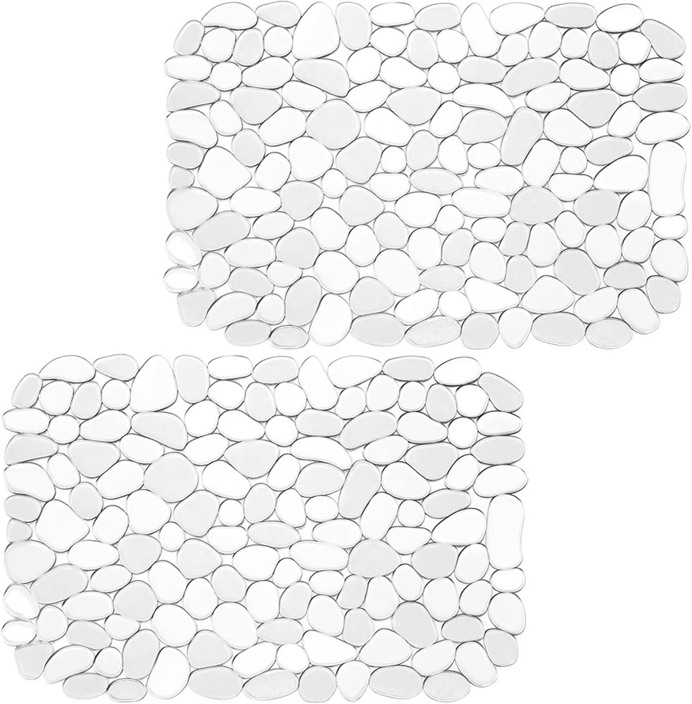 2 Pack Kitchen Sink Mat Pebble Mats for Stainless Steel Small, Clear