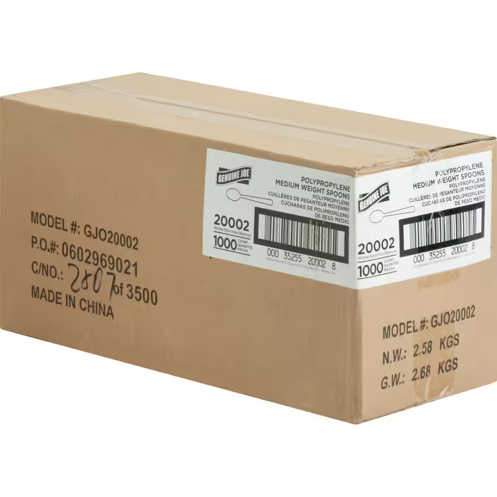 White Polypropylene Medium-Weight Spoons