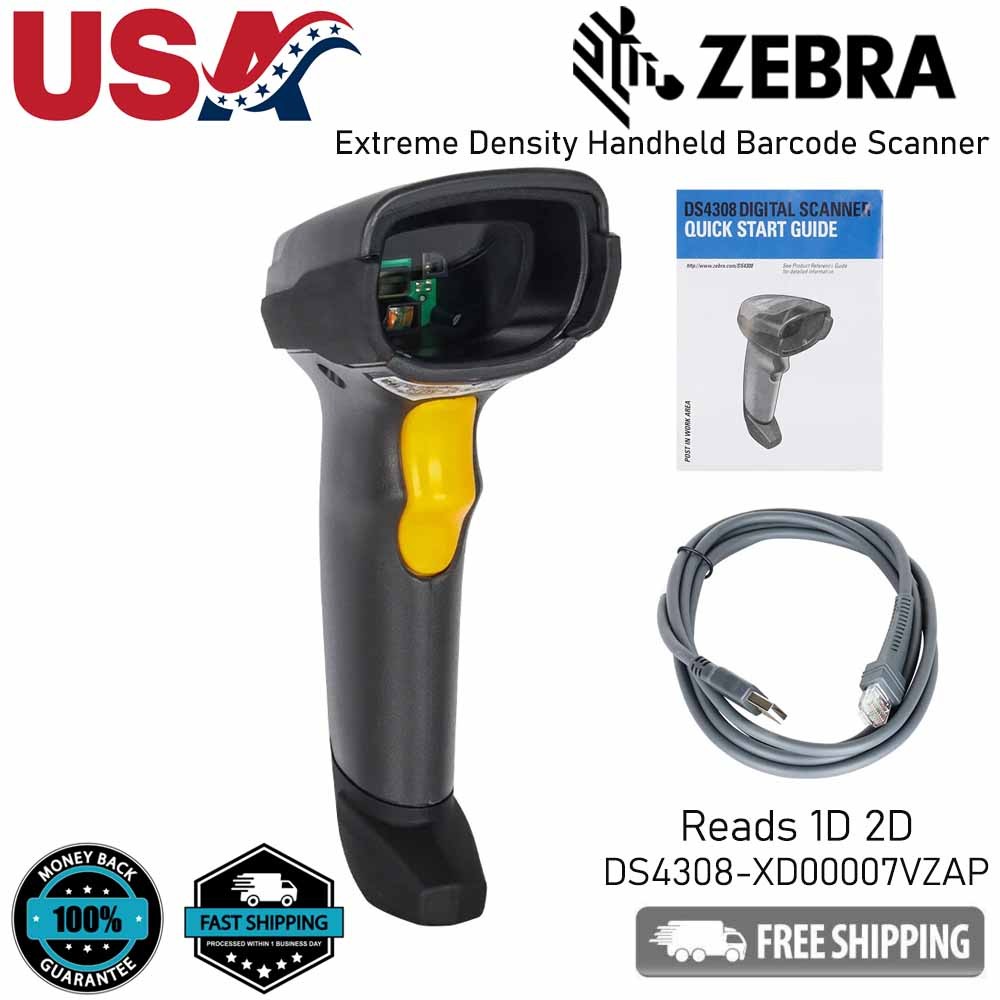 Symbol DS4308-XD00007VZAP Wired Handheld 1D 2D Barcode Scanner Reader USB