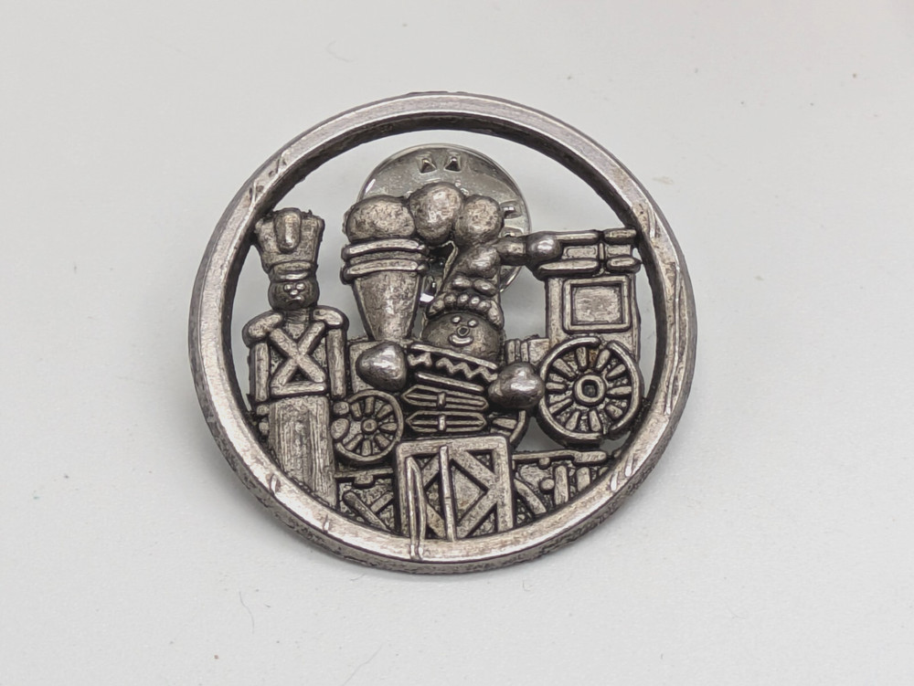 Hallmark 1998 Toy Train Nutcracker Silvertone Lapel Pin