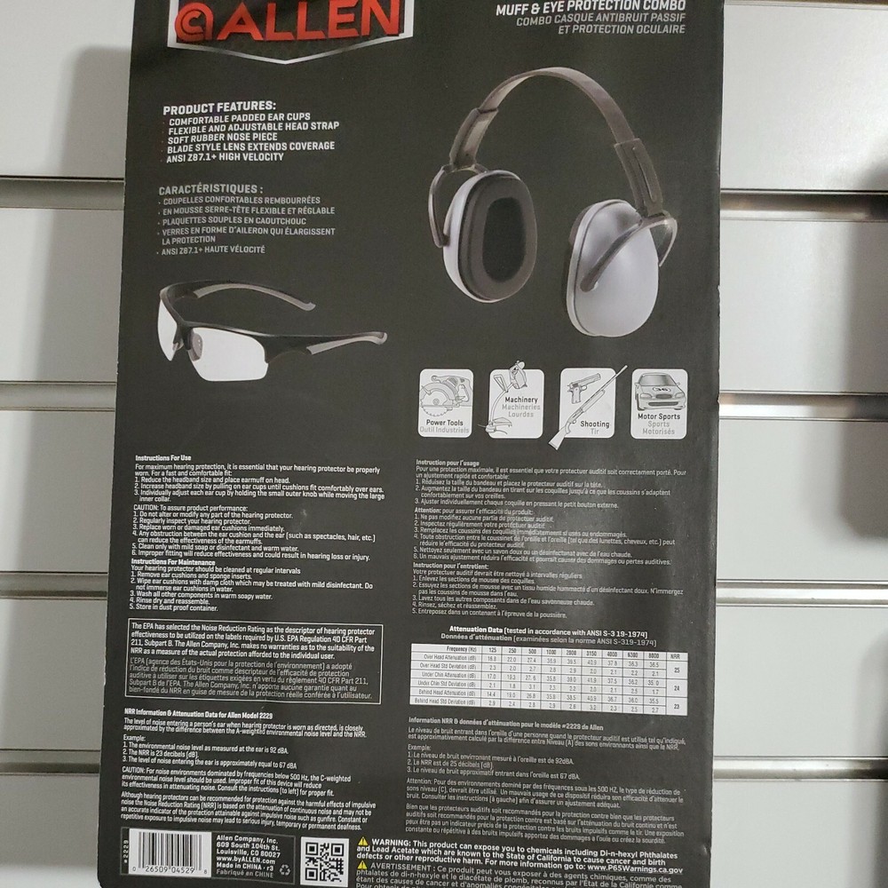 Hearing protection Eye Protection Allen Passive range kit
