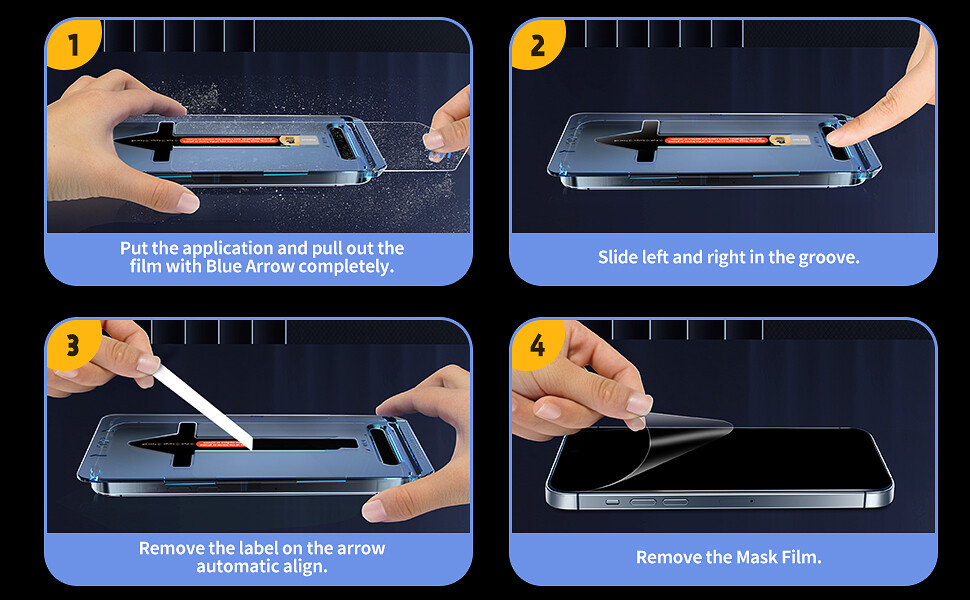2PCS For iPhone 16 Pro Max 15 14 13 Privacy Screen Protector +Auto-Alignment Kit