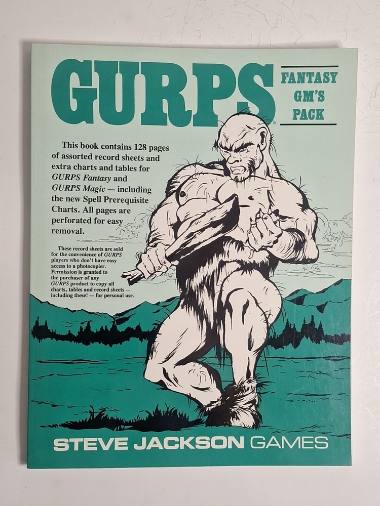 GURPS FANTASY GM'S PACK -1991 Steve Jackson Games