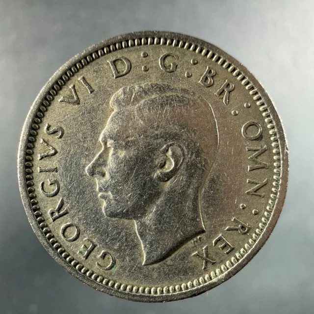 1949 Great Britain Sixpence George VI Copper-Nickel Sharp Features