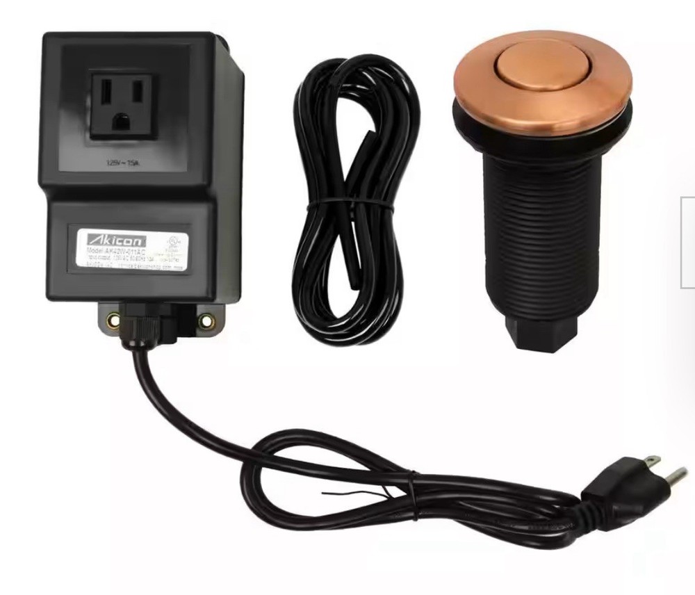 Akicon Garbage Disposal Part Universal Kitchen Air Switch Ant- Copper  Accessory