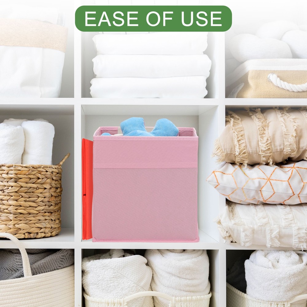 2Pcs Fabric Storage Bins 11" Cube Storage Bin for Shelf Closet, Khaki