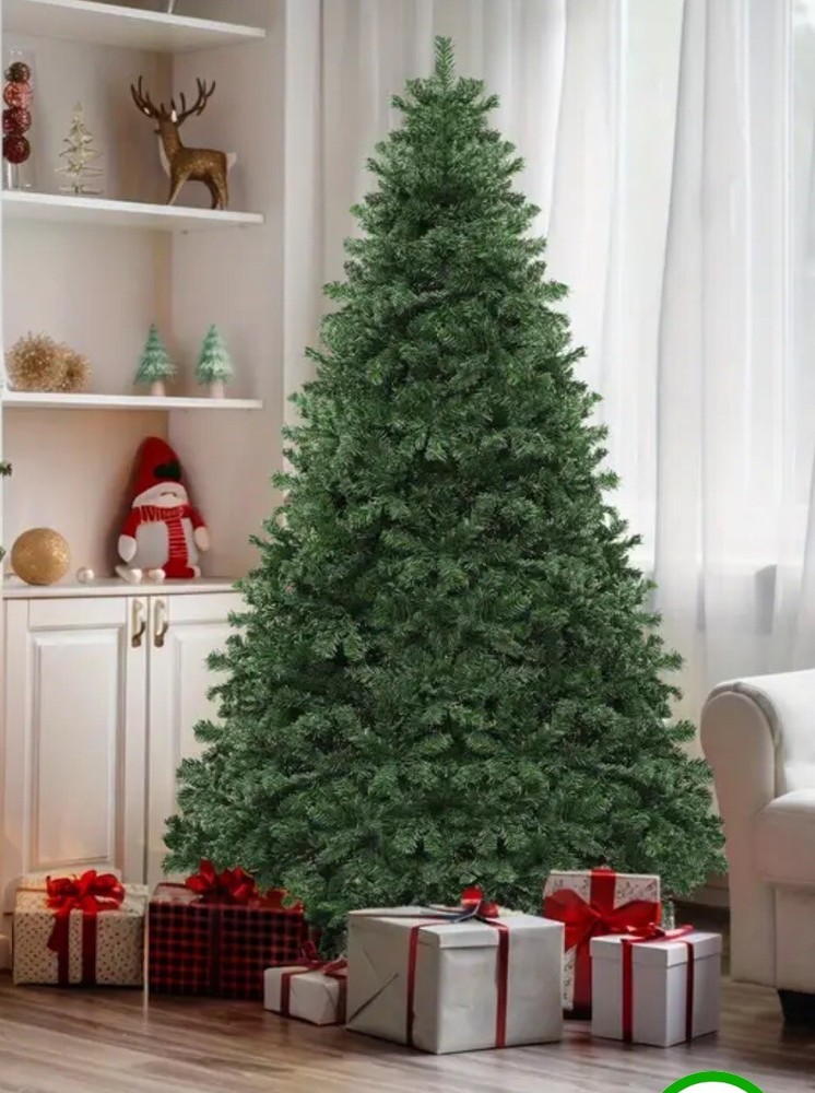 9ft Artificial Christmas Tree Green Hinged with Foldable Base Large