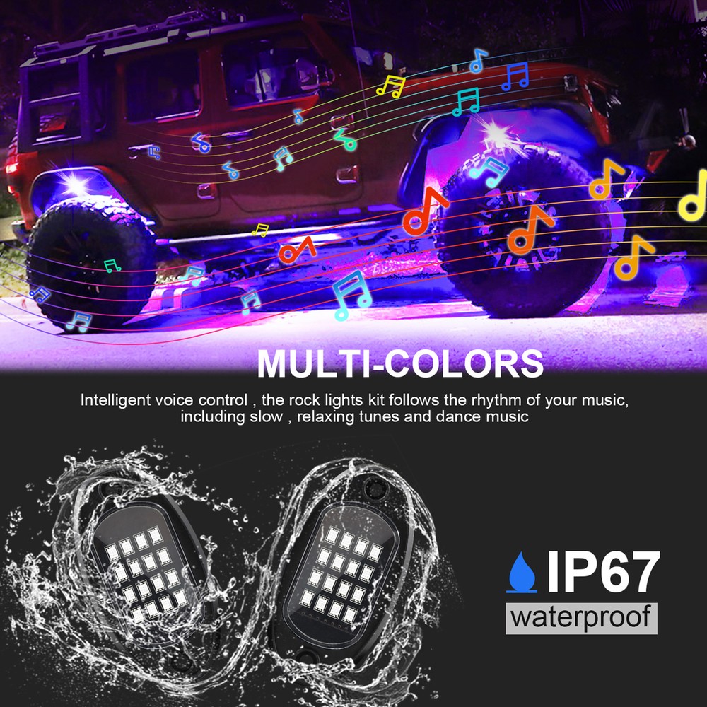 8pcs Multicolor Waterproof with APP 24 V9I2