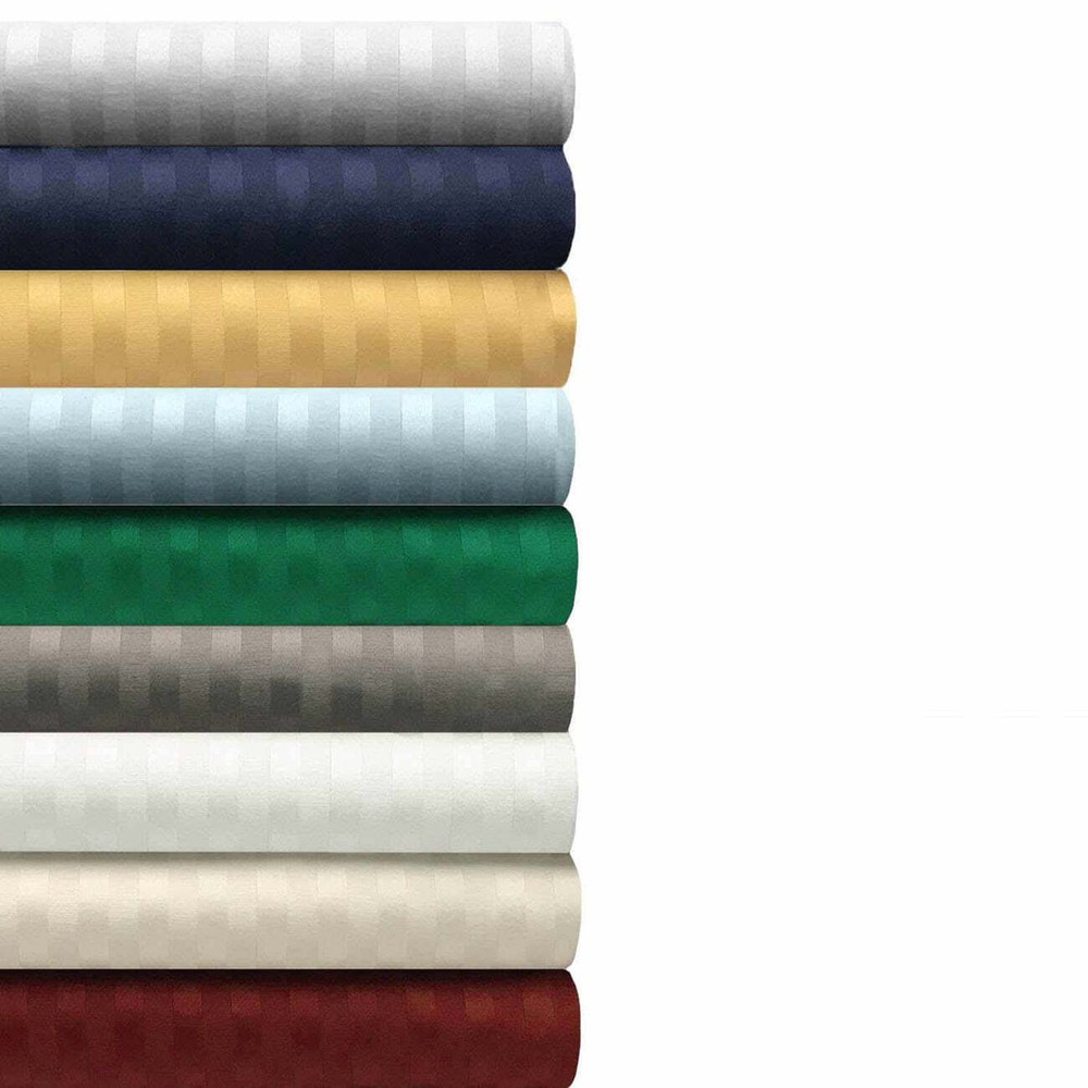 GoLinens 400 Thread Count Egyptian Cotton Striped Deep Pocket Sheet Set