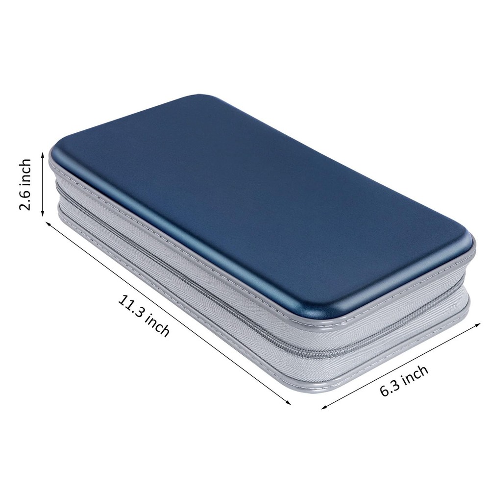 Siveit CD Case, DVD Case Holder 96 Capacity Hard 96 Capacity, Dark Blue
