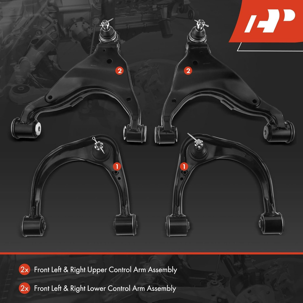 2005-2015 Tacoma Front Upper Lower Control Arm Kit–Compatible Replacement