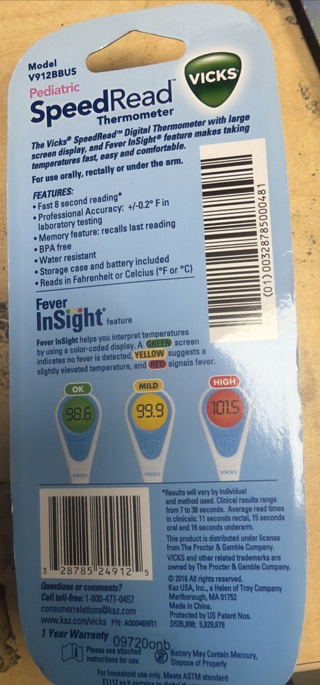 Vicks SpeedRead Digital Thermometer - V912US