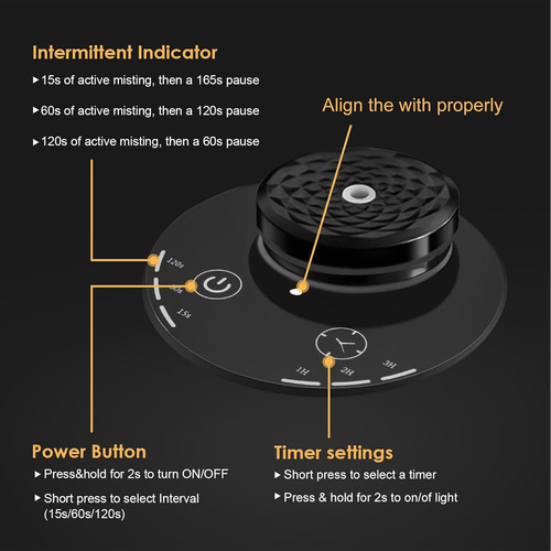 Waterless Essential Oil Diffuser - Cordless Portable Aromatherapy Scent Black