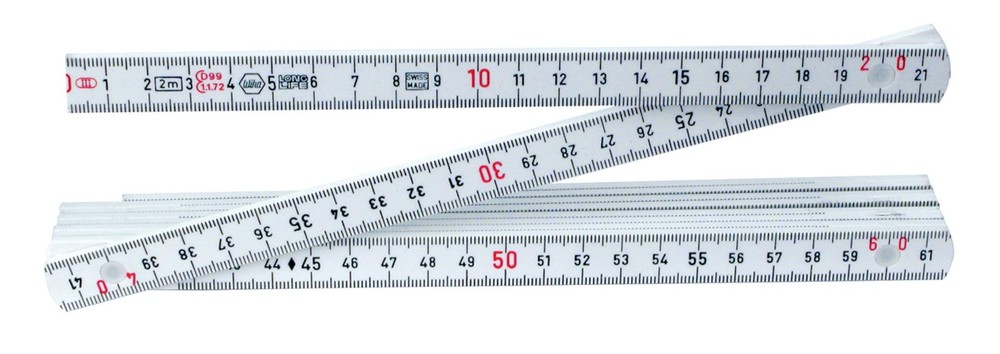Wiha 61602 MaxiFlex Metric Folding Ruler 2 Meter Scratch Resistant Compact Tool