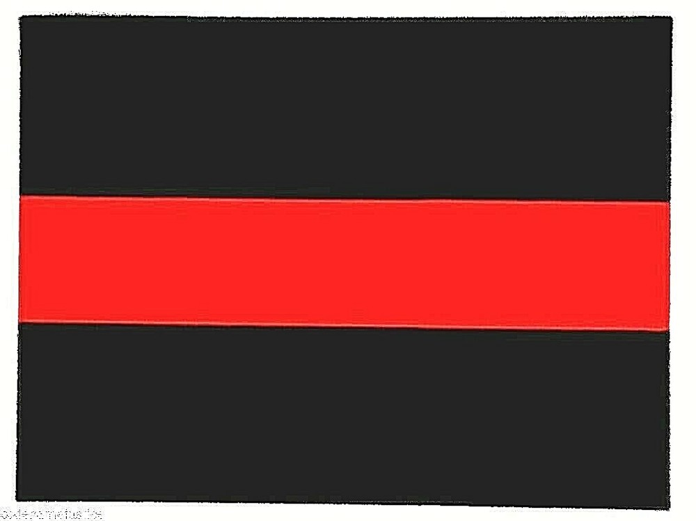 THIN RED LINE Highly Reflective FIREFIGHTER'S I.D. Vinyl Red Line DECAL 3"x 4"